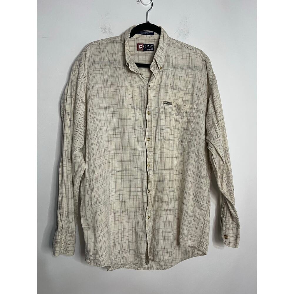 Chaps Ralph Lauren Shirt Men's Linen Blend Size Large